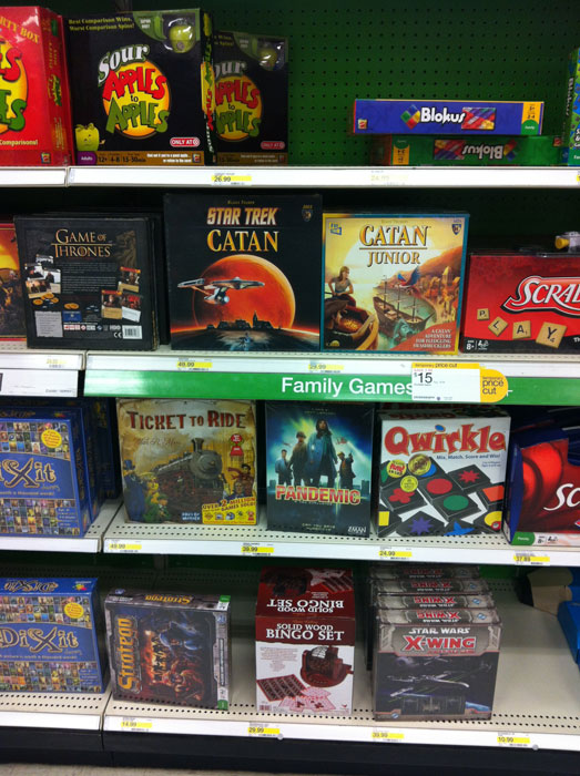 Board games on store shelves