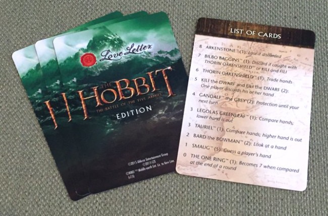 HobbitLoveLetter CardList The Board Game Family