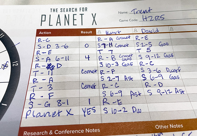 The Search for Planet X deduction game